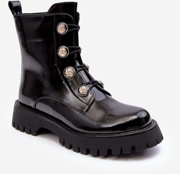 Women's insulated boots with decorative buttons D&A Black