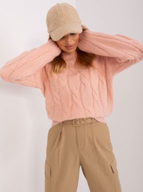 Peach cable knitted sweater