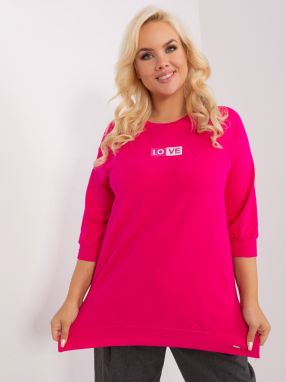 Fuchsia women's plus size blouse with applique