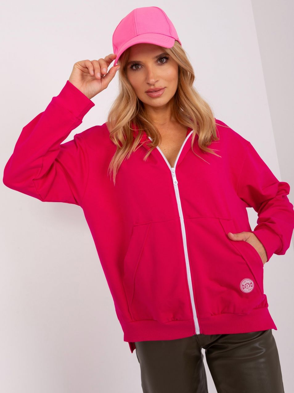 Loose fuchsia hoodie