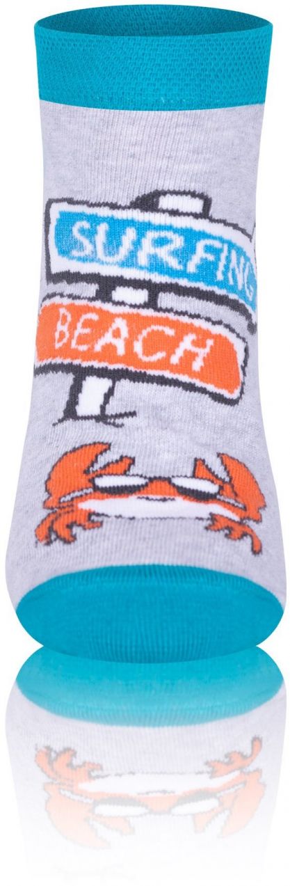 Ankle socks KRAB - turquoise/orange/light melange