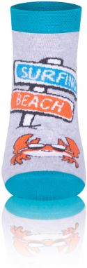 Ankle socks KRAB - turquoise/orange/light melange