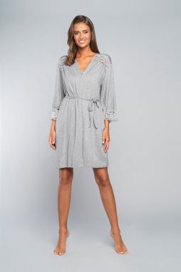 Samaria bathrobe with 3/4 sleeves - melange