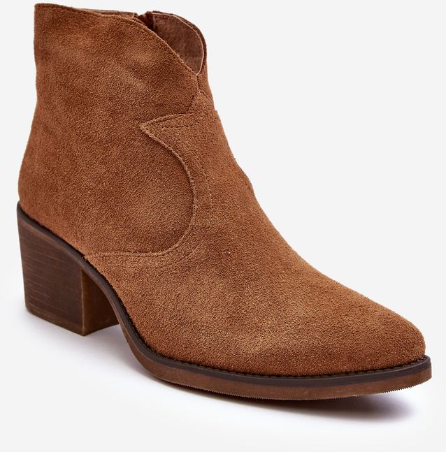 Suede Cowboy Boots with D&A Camel Zipper