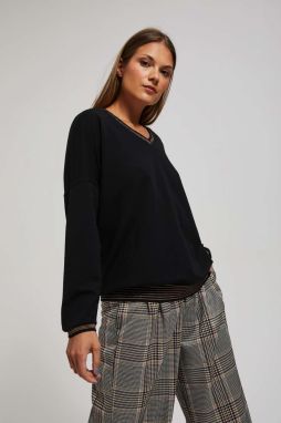 V-neck sweatshirt - black