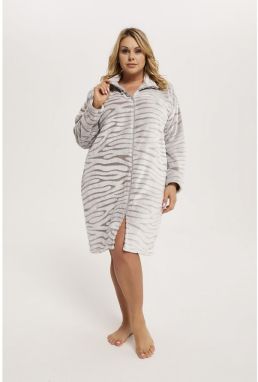 Meru women's bathrobe with long sleeves - grey