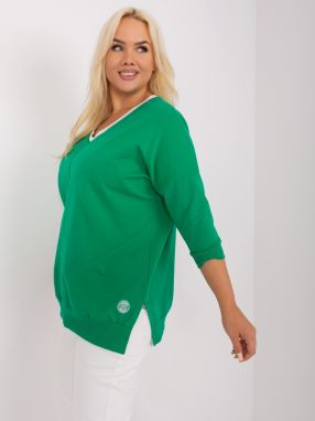 Green blouse plus size with 3/4 sleeves