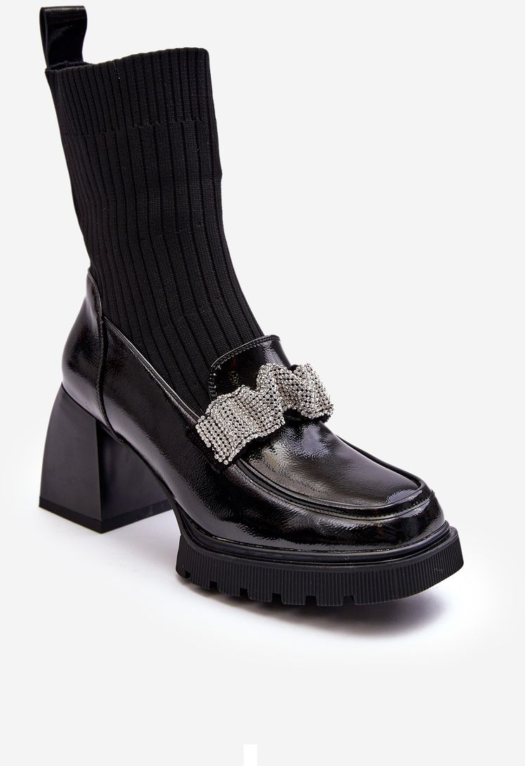 Women's High Heeled Ankle Boots D&A Black