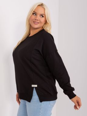 Women's black cotton blouse plus size
