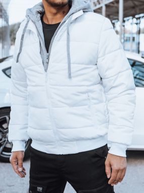 Men's White Quilted Dstreet Winter Jacket