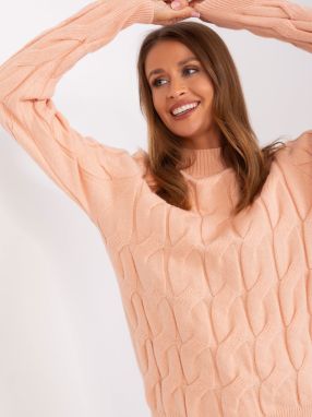 Women's cable sweater peach