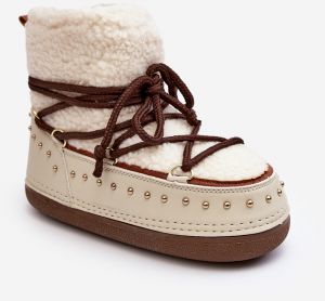 Dámske zateplené snehové topánky Beige Rohes