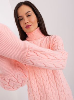 Peach turtleneck with cuffs