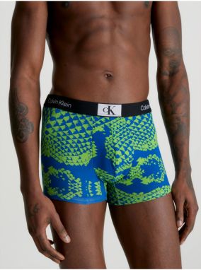 Zeleno-modré pánske vzorované boxerky Calvin Klein Underwear