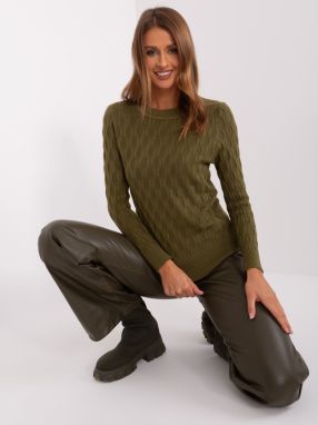 Classic khaki sweater with long sleeves