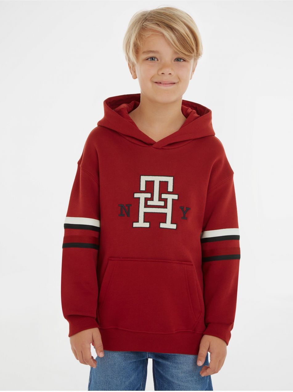 Červená chlapčenská mikina s kapucňou Tommy Hilfiger