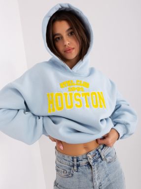 Light blue women's sweatshirt with inscription