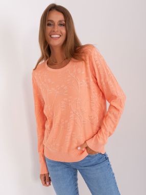 Classic peach sweater with patterns