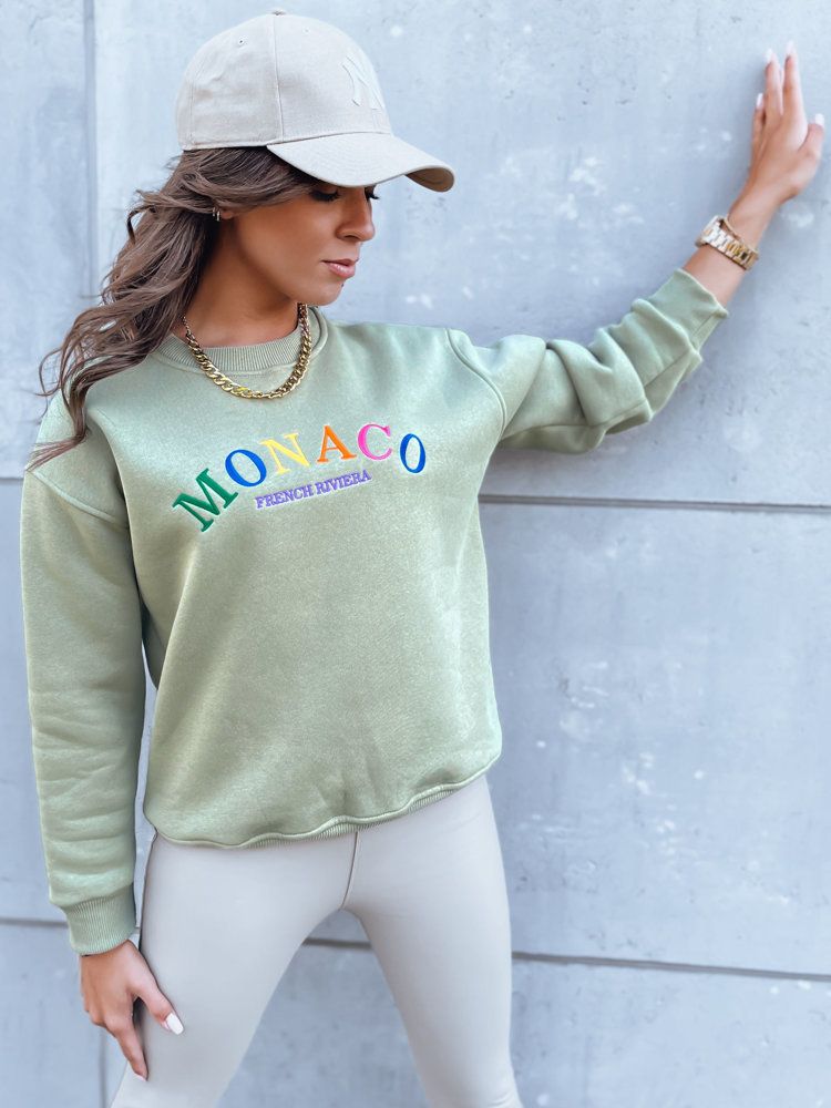 MONACO ladies oversize sweatshirt dark green Dstreet