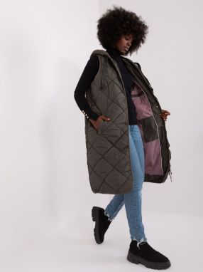 Khaki long women's vest SUBLEVEL