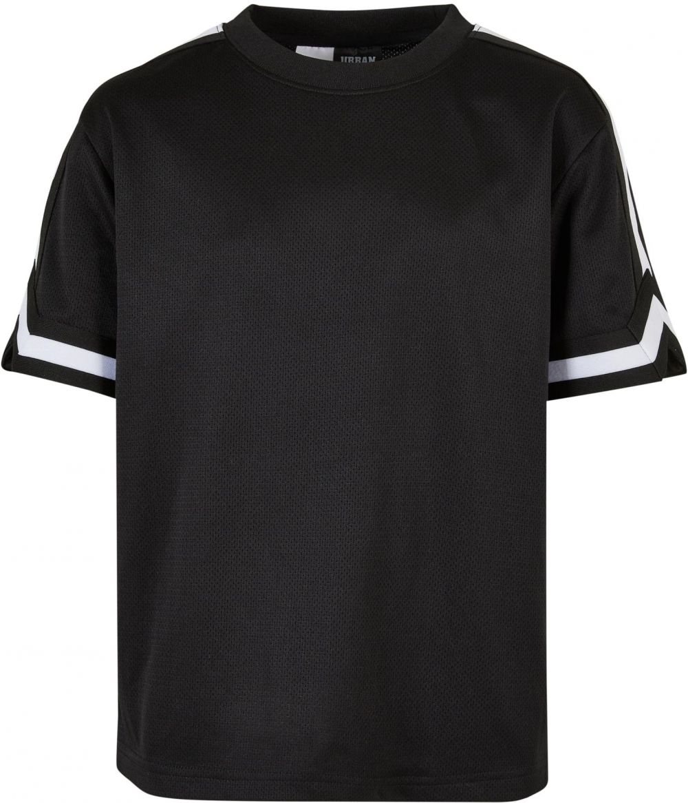 Boys' Oversized Stripes Mesh Tee Black