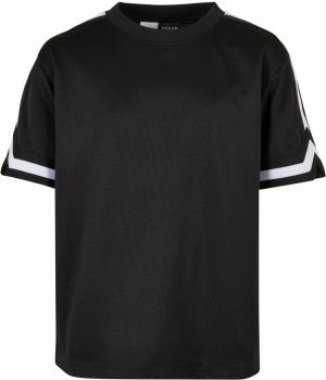 Boys' Oversized Stripes Mesh Tee Black