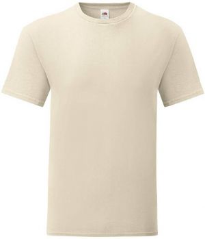 Beige men's t-shirt with combed cotton Iconic sleeve Fruit of the Loom