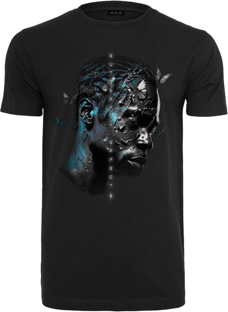 Black T-shirt with butterfly effect