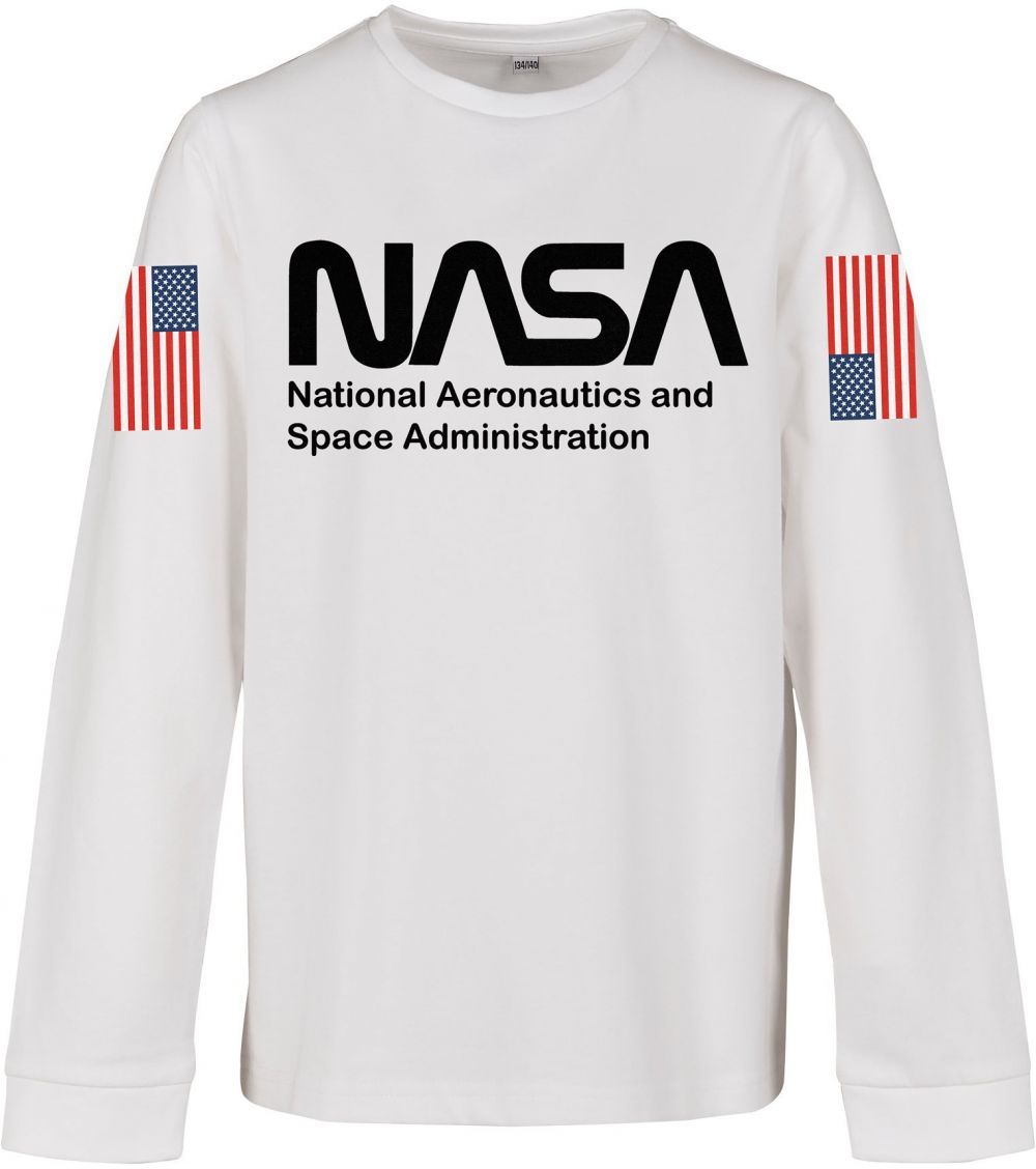 Children's Long Sleeve NASA Worm White