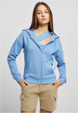 Women's Organic Terry Zip-Up Hoodie Horizontal Blue
