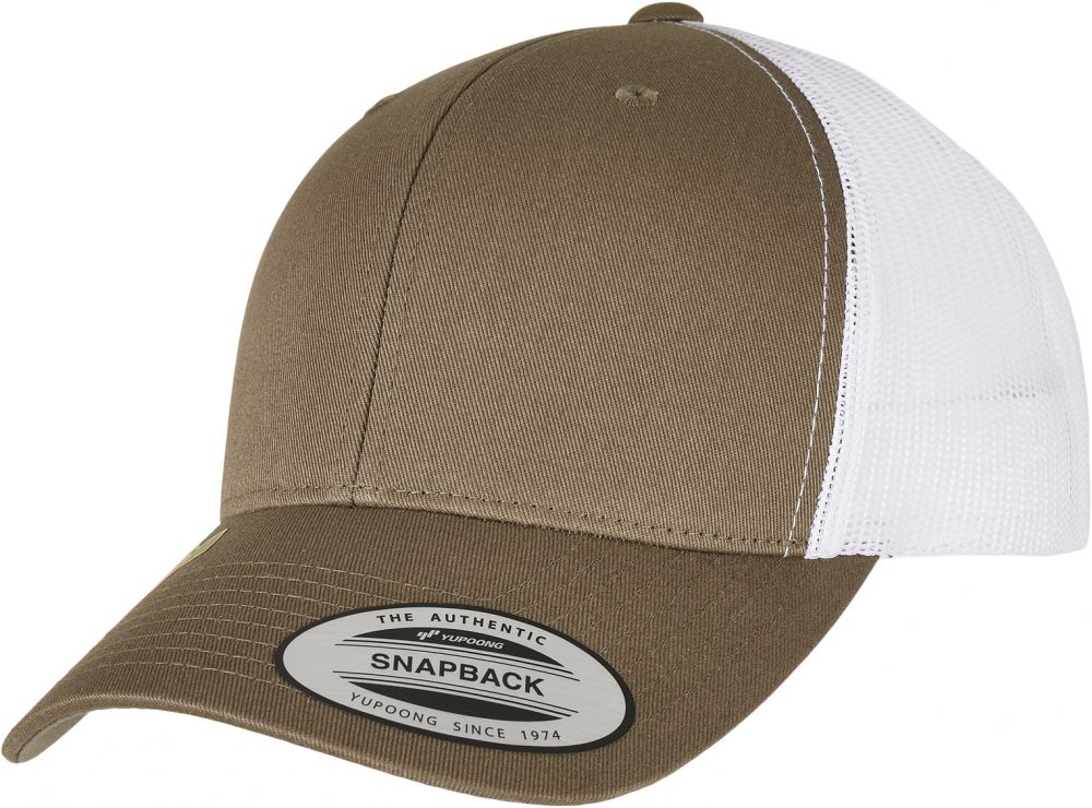 YP CLASSICS RECYCLED RETRO TRUCKER CAP 2-TONE olive/white