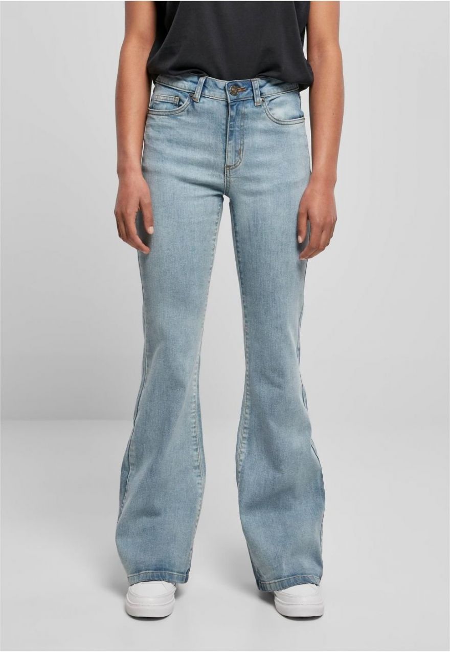 Women's High Waisted Denim Pants - Light Blue