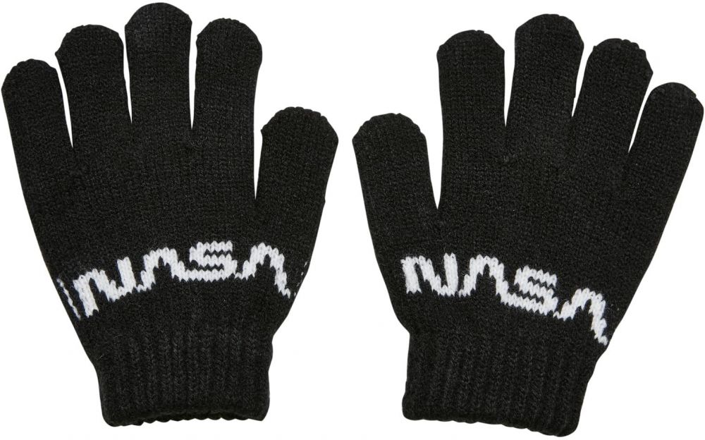 Children's knitted glove NASA black