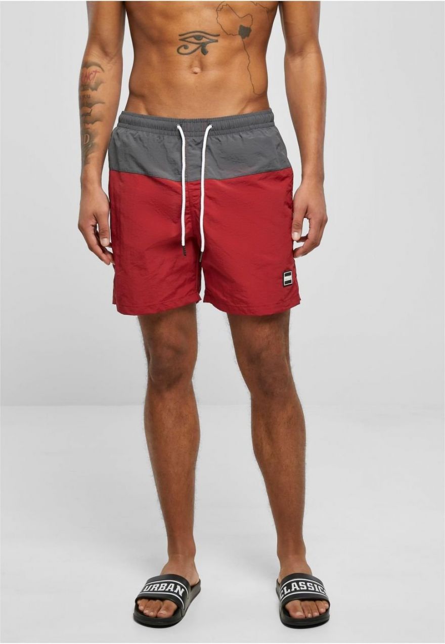 Block Swim Shorts tehlové/tmavé tiene