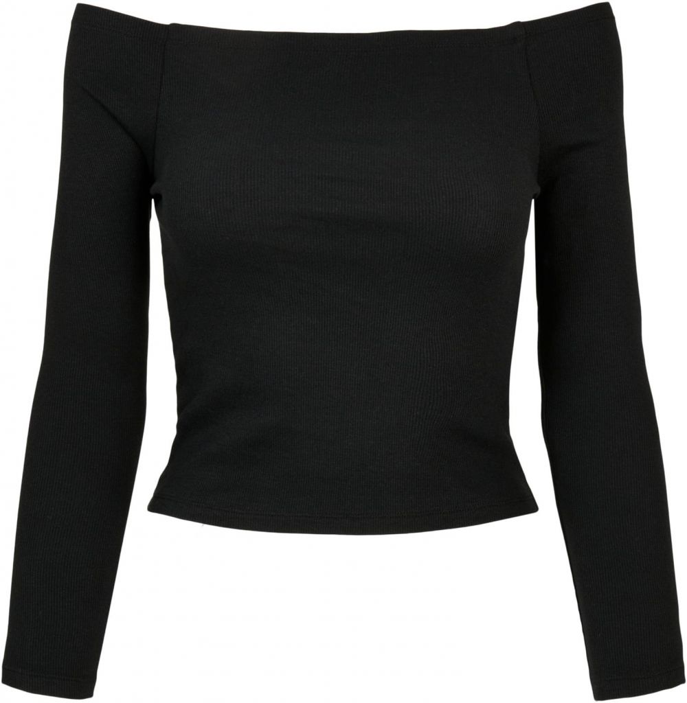 Women's shoulderless long sleeve black
