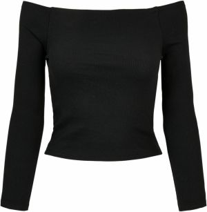Women's shoulderless long sleeve black