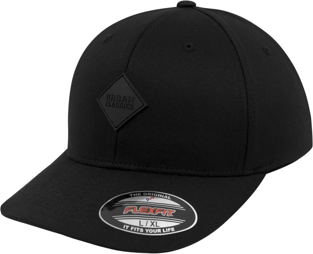 Patch Flexfit Synthetic leather cap blk/blk