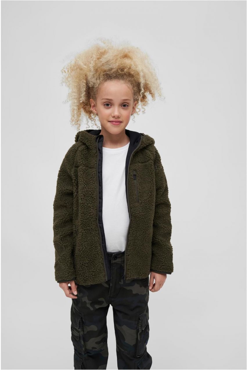 Baby Teddyfleecejacket Hood Olive
