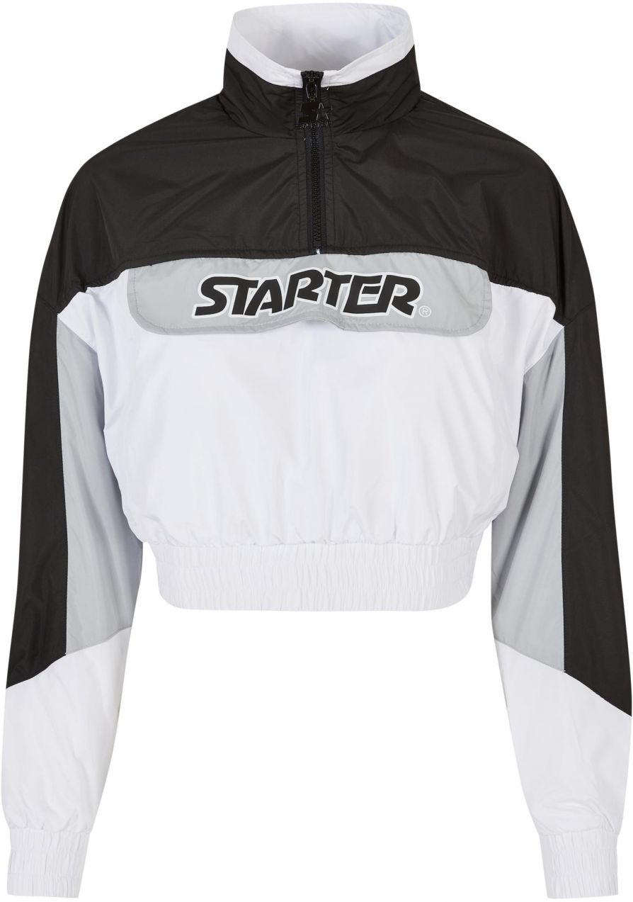 Women's Starter Colorblock Pull Over Jacket Black/White