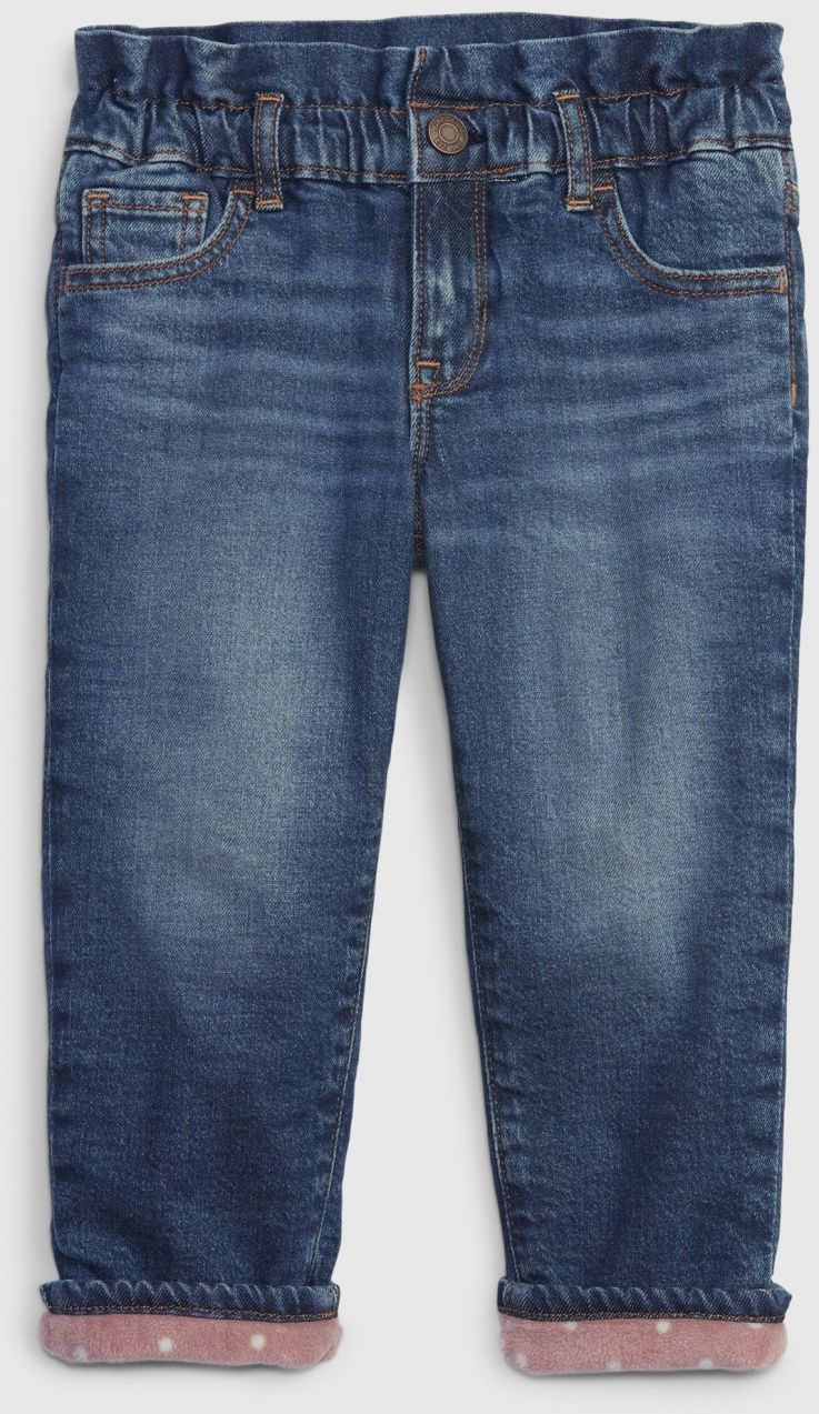 Modré dievčenské zateplené mom fit rifle GAP