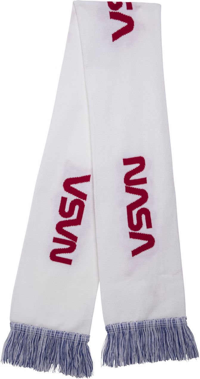 NASA scarf Knitted wht/blue/red