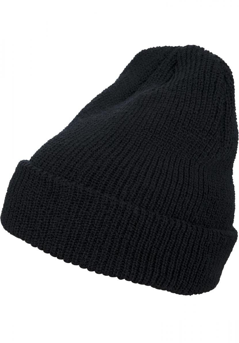 Long knitted beanie black