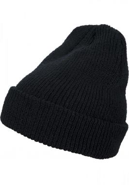 Long knitted beanie black