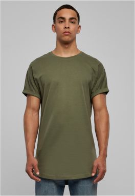 Olive T-shirt with a long shape