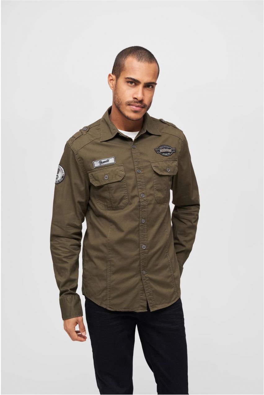 Luis Vintage Olive Shirt