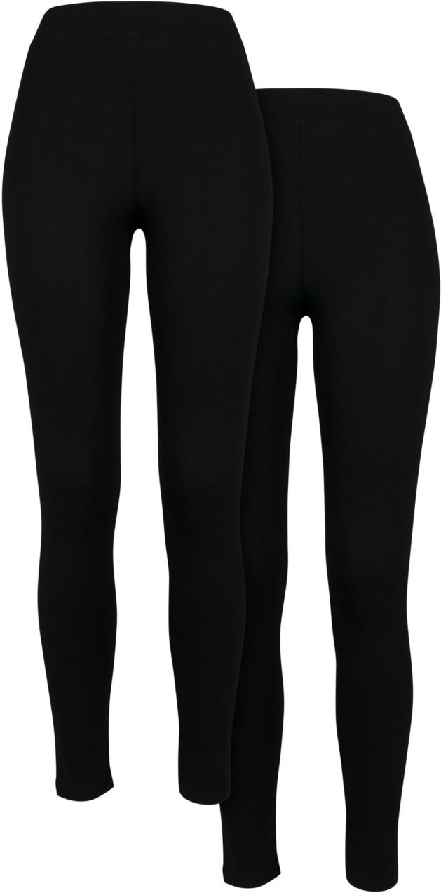 Women's Jersey Leggings 2-Pack Black+Black