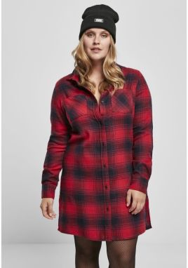 Women's shirt dress navy blue/red