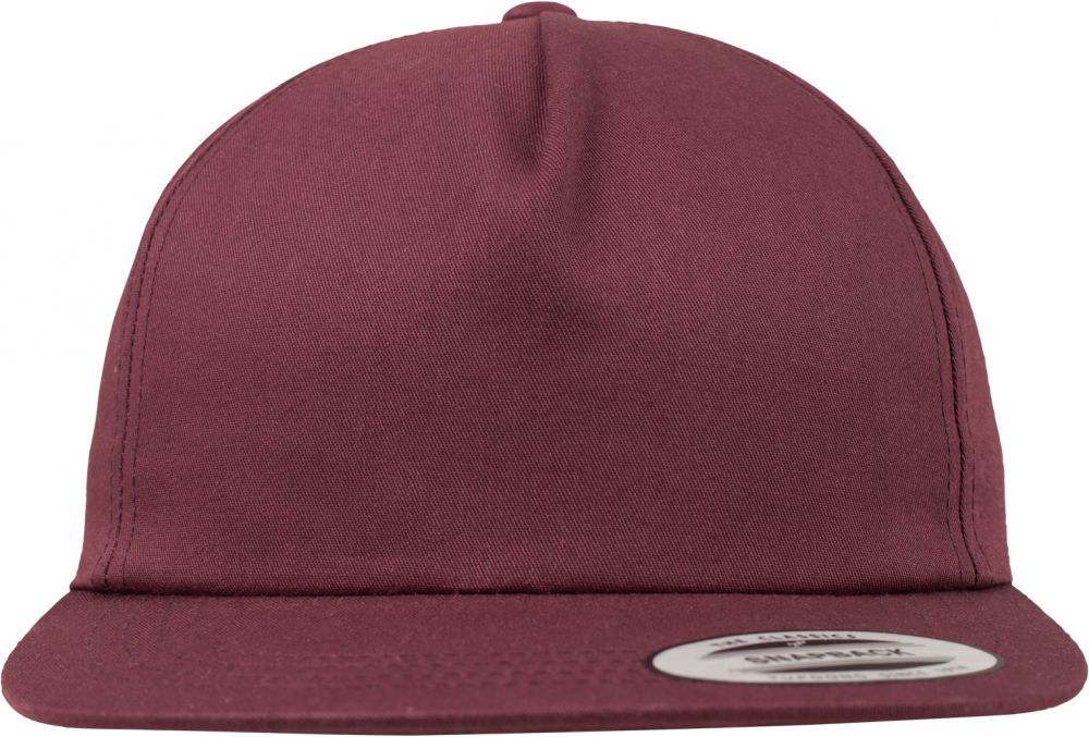 Unstructured 5-panel snapback chestnut brown