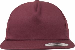 Unstructured 5-panel snapback chestnut brown