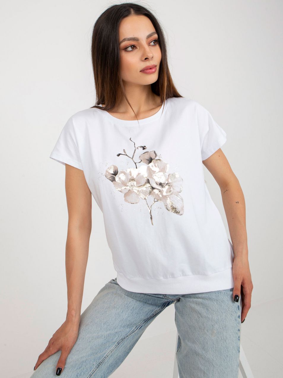 RUE PARIS white short sleeve T-shirt with print
